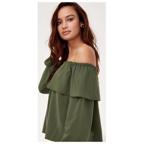 WILFRED | Morel Floral Off Shoulder Blouse Size XS Aritzia - Picture 8 of 10